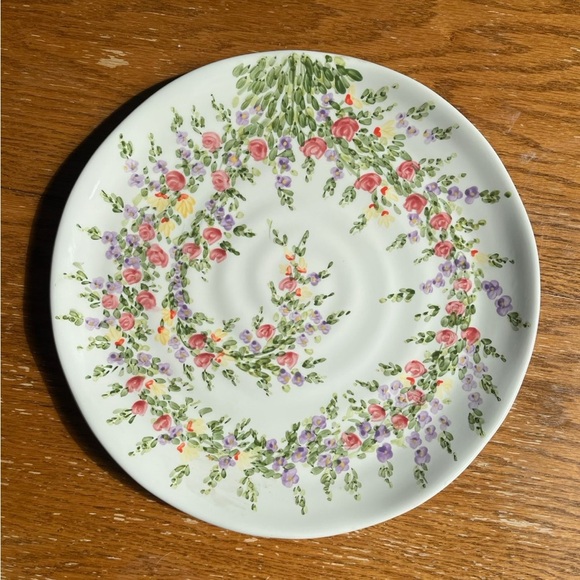 Tabletops Spring Garden Dinner Plate Hand Painted Floral 11” Ceramic GORGEOUS - Picture 1 of 4